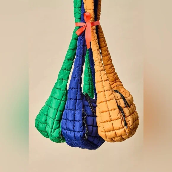 NWT FREE PEOPLE MOVEMENT Quilted Baby Carryall Sling Bag | Kelly Green MSRP $58 - Picture 5 of 11
